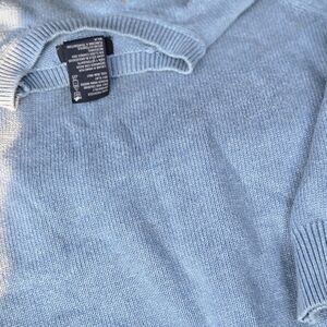 Nautica Blue Crewneck Sweater with Ribbed Knit Texture